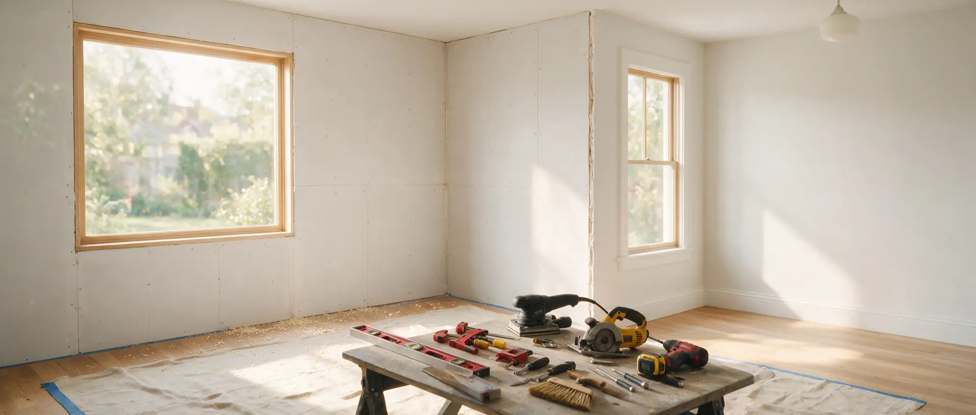 Room stripped to the studs during a NUMI renovation