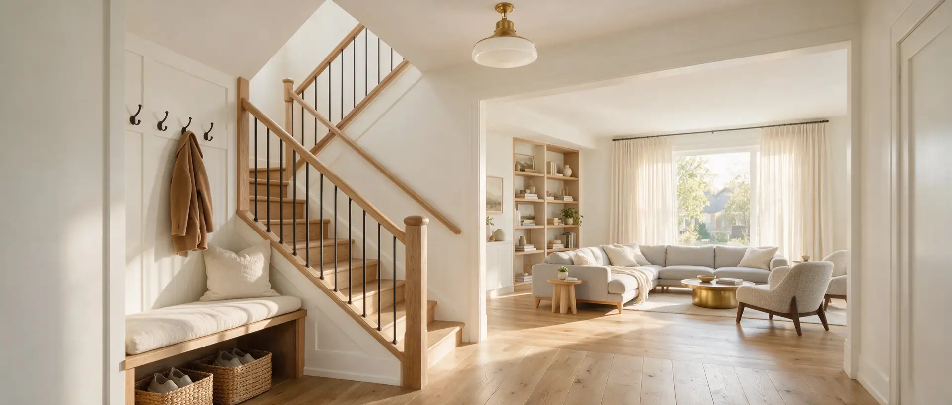 Living room of a finished Calgary home renovation