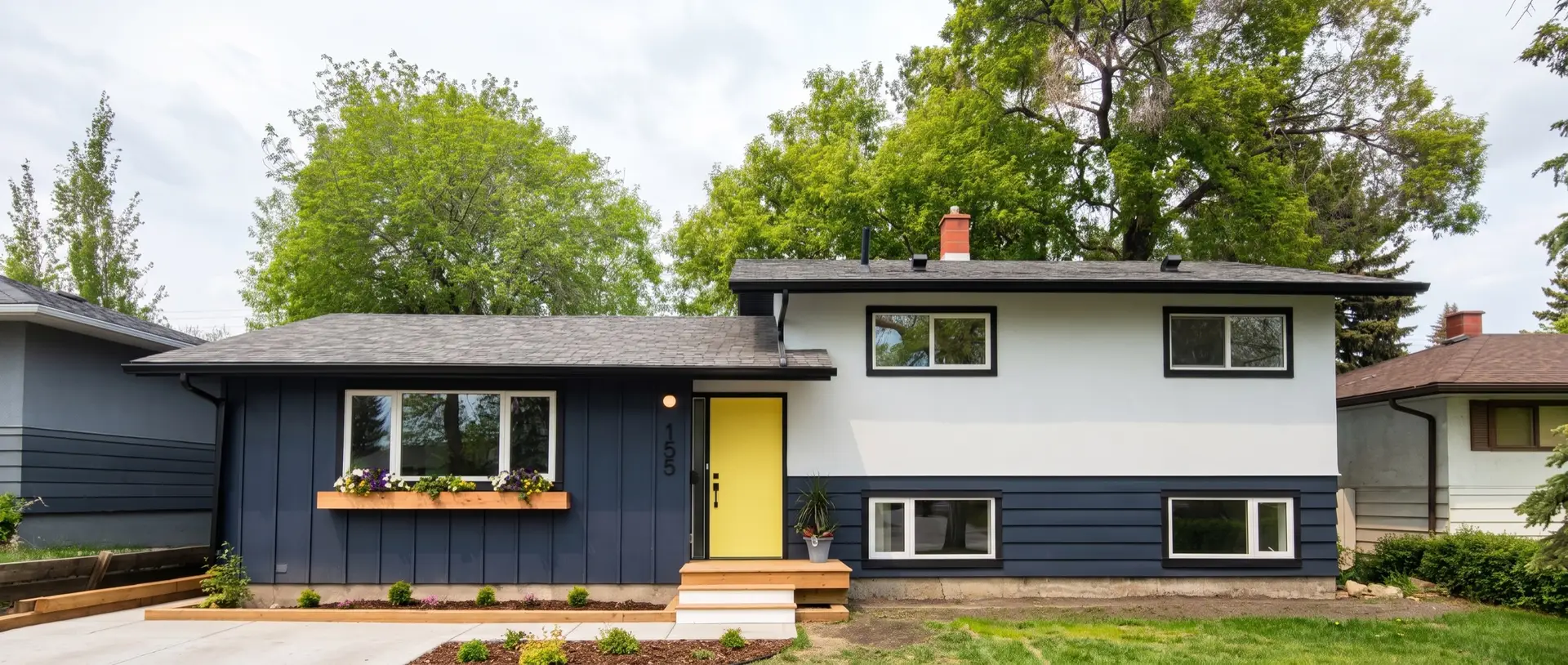 Calgary home exterior after new siding and trim